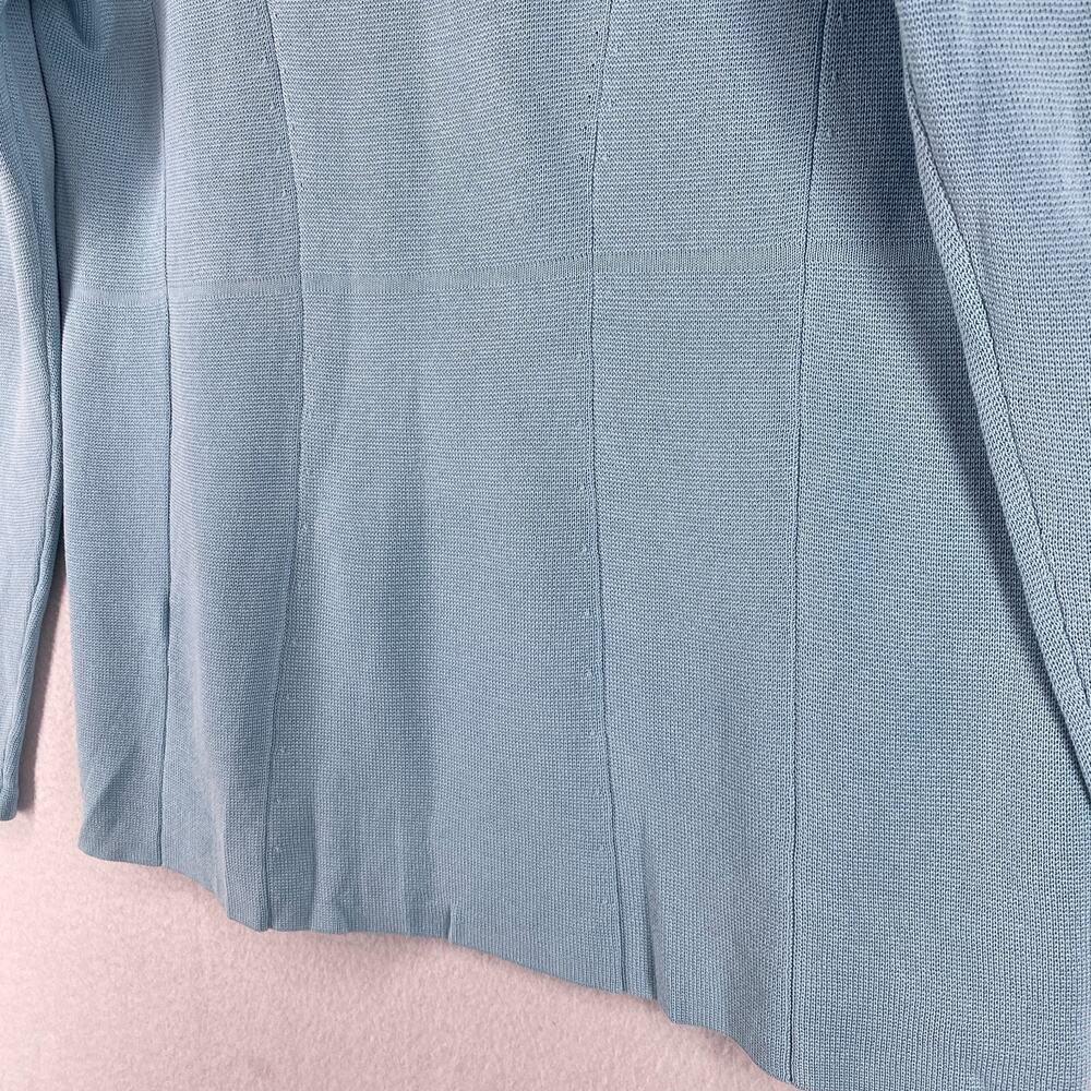 EILEEN FISHER Cardigan S Silk Organic Cotton Interlock Blazer Open Front Blue - Picture 9 of 15